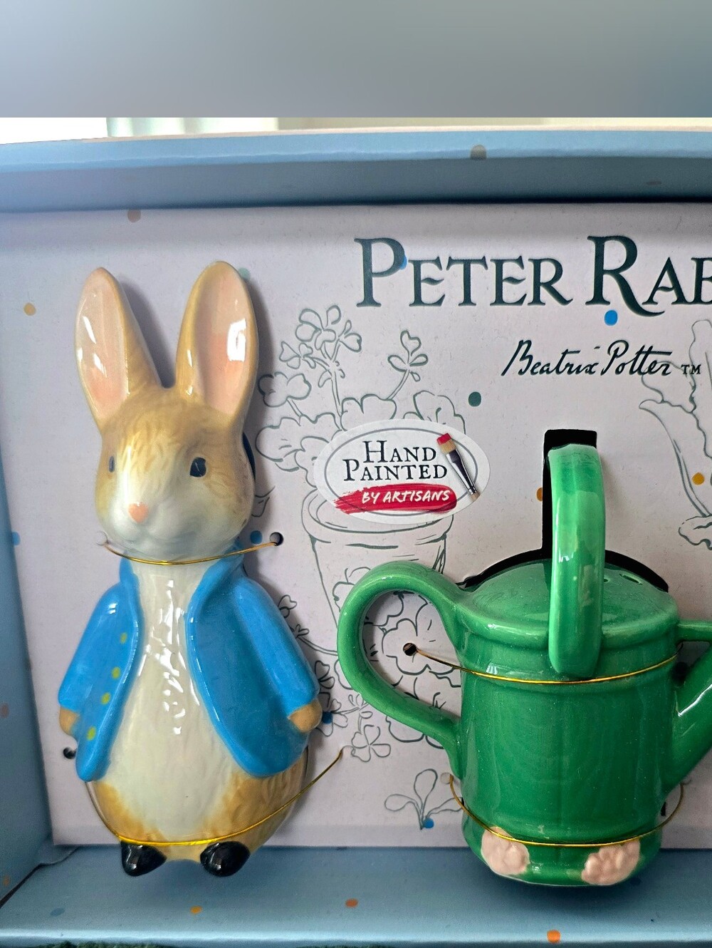 NEW Beatrix Potter Peter Rabbit Salt & Pepper Shaker Set Bunny Water Can